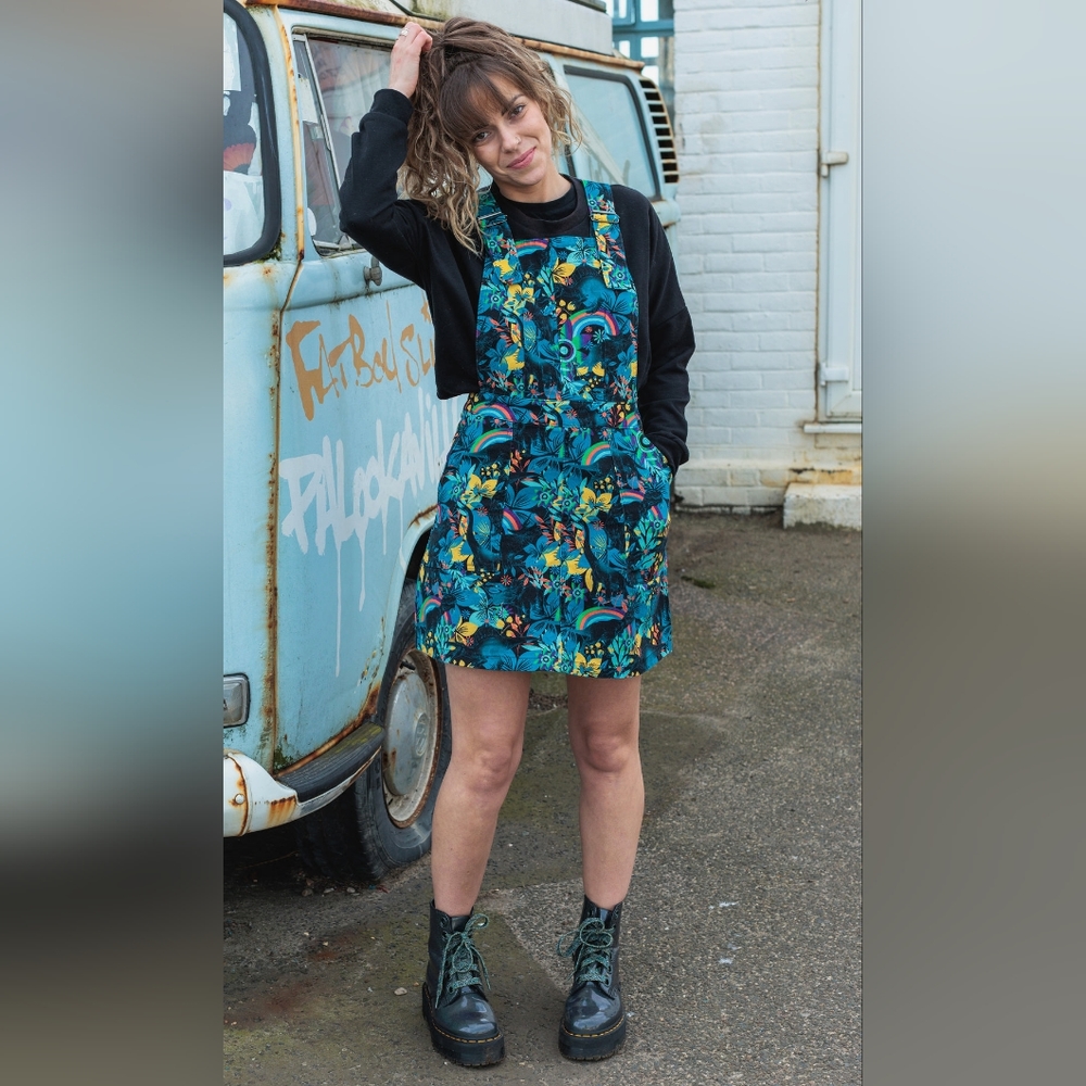 Run and Fly Rainbow Dinosaur Pinafore